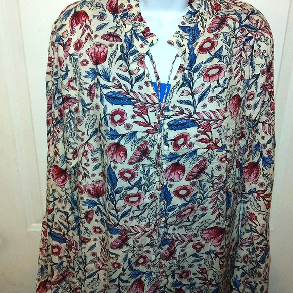 NWT☆STYLE & CO☆Plus Size Long Bell Sleeve Button Down Blouse☆0X - Picture 9 of 16